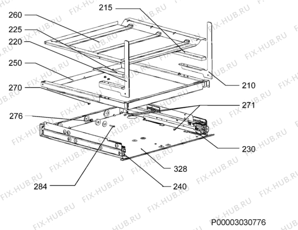 Взрыв-схема плиты (духовки) Aeg EE3503020W - Схема узла Floor